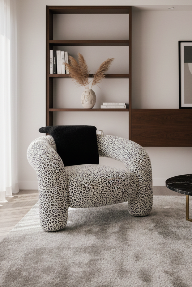 Modern living room with furniture and decor, featuring a limited-time offer banner.