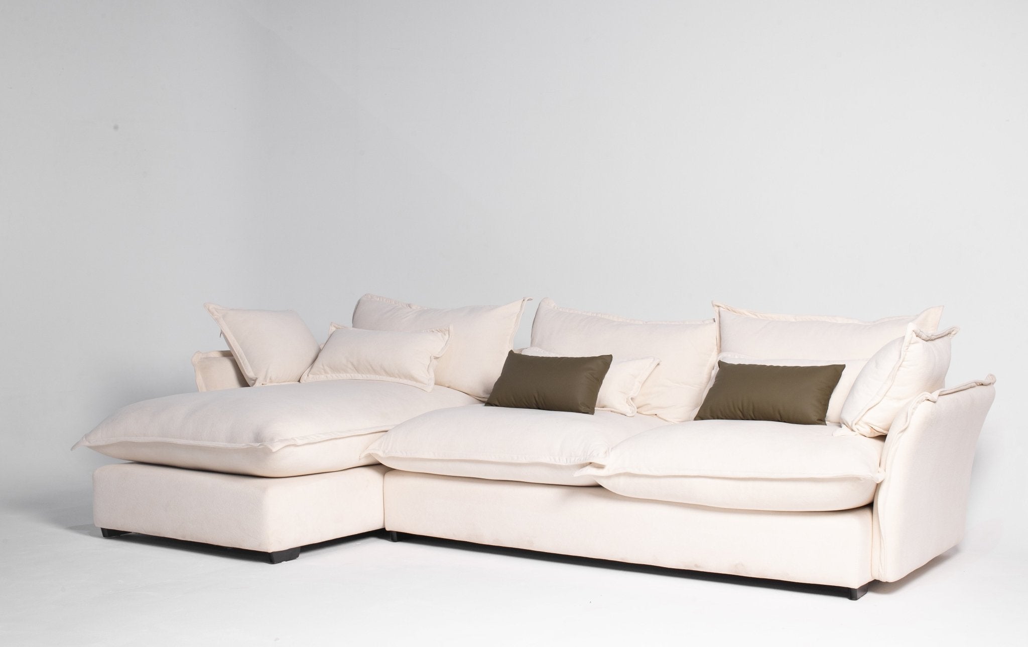 Antro Couch - Oversized Cream Sectional Sofa with Deep Cushions | Mahogni Furniture