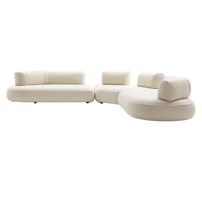 Modern cream curved modular sectional sofa with organic shape for living room by Mahogni