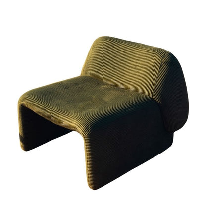 Olive green corduroy modular armchair with ribbed fabric texture Mahogni