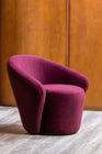 Iris Modern Round Armchair in Plum Purple Velvet - Mahogni Luxury Furniture