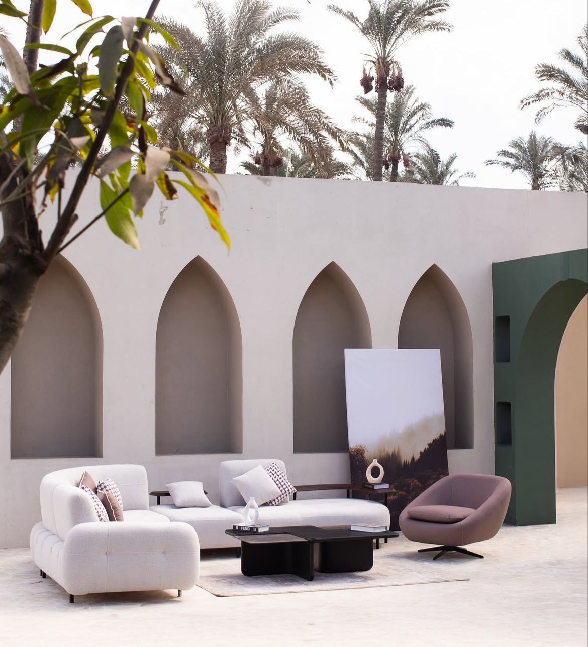 Woven Couch - Mahogni