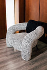 LEO Curved Accent Armchair in Snow Leopard Print - Modern Bold Seating | Mahogni